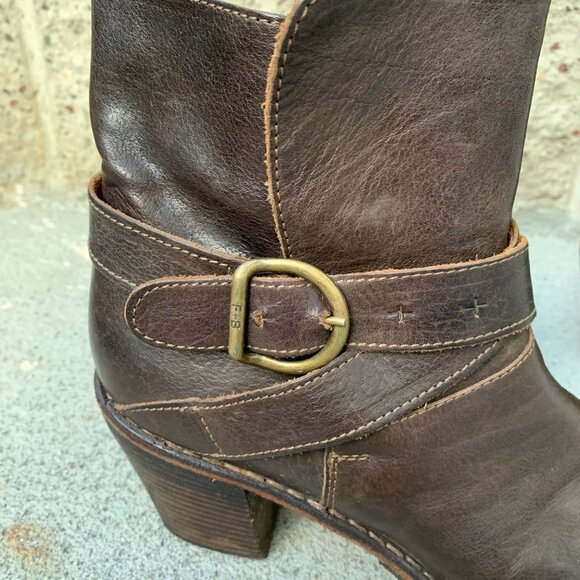 FIORENTINI + BAKER Womens Ankle Booties US 9 Euro 39 Brown Italian Buckle Boots - Picture 4 of 11